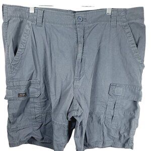 Wrangler Men's Grey Relaxed Fit Flex Above The Knee Cargo Shorts Size 40x10